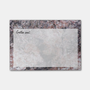 Decorative Pinkish Rock Texture with Text Post-it Notes