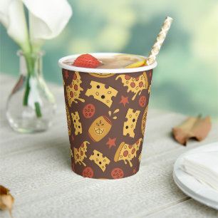 Decorative Pizza Pattern Paper Cups
