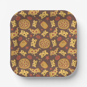 Decorative Pizza Pattern Paper Plates