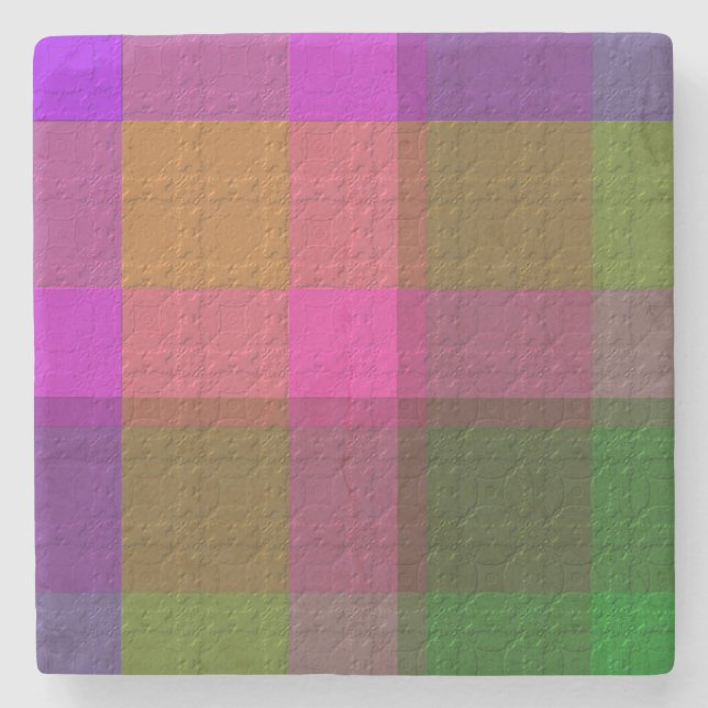  Decorative Plaid  Stone Coaster (Front)