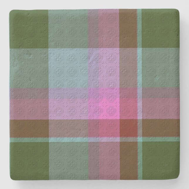  Decorative Plaid  Stone Coaster (Front)