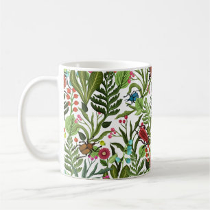 Decorative Plants and Insects: Seamless Design. Coffee Mug