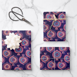Decorative Pomegranate Pattern Wrapping Paper Sheet