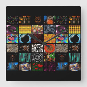 Decorative Pop Arts Pattern Square Wall Clock