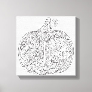 Decorative Pumpkin Doodle 6 Canvas Print