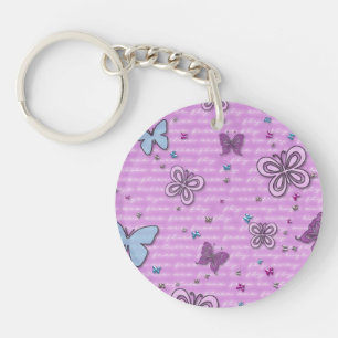 Decorative Purple and Blue Butterfly Keychain