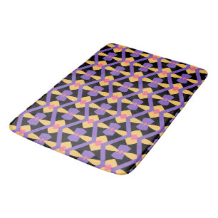 Decorative Purple and Yellow Bath Mat