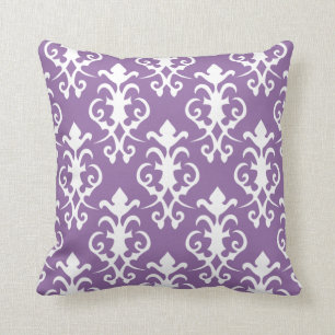 Decorative Purple Damask Pillow