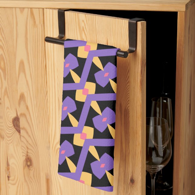 Decorative Purple Kitchen Towel (Thirds Fold)