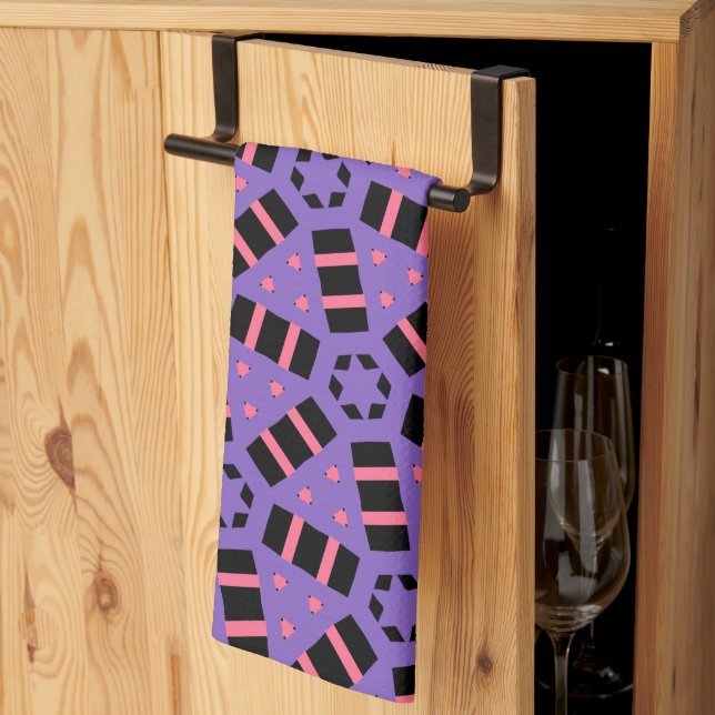 Decorative Purple Kitchen Towel (Thirds Fold)