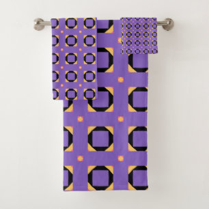 Decorative Purple pattrrn Bath Towel Set