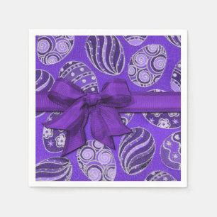 Decorative Purple Ribbon Easter Eggs Napkins