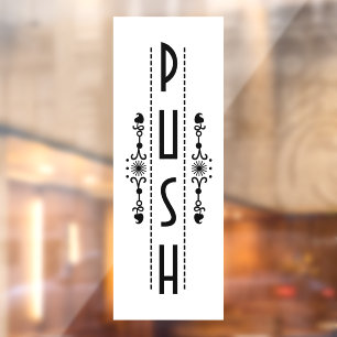 Decorative Push Door Sign, Window Cling