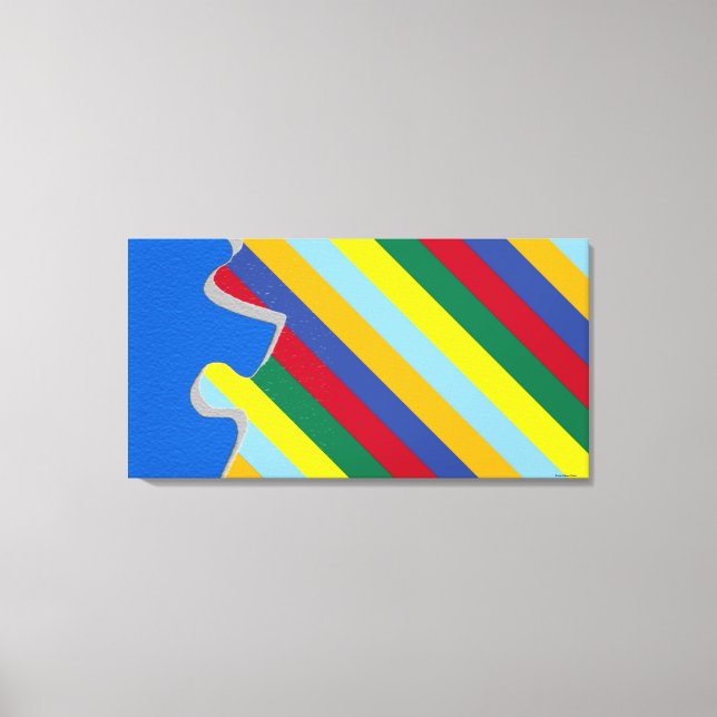 Decorative Puzzle Piece Abstract Pop Art Canvas Print (Front)