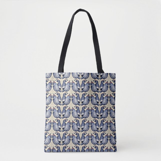 Decorative Quail Bird Pattern Tote (Front)