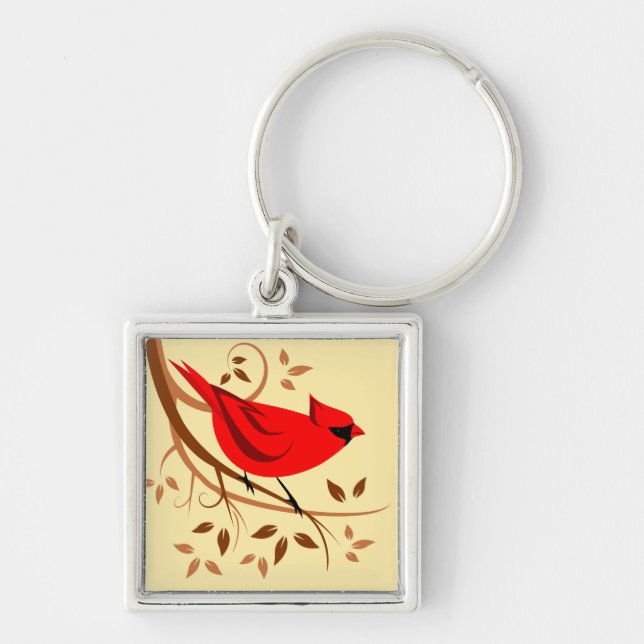 Decorative Red Cardinal Gifts Keychain (Front)