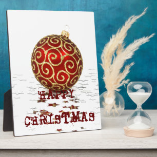 Decorative Red Christmas Balls Plaque