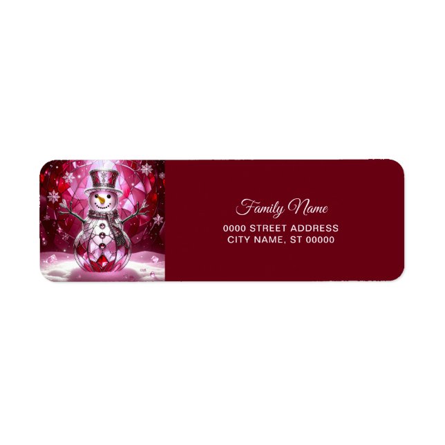 Decorative Red Green Holiday Return Address (Front)