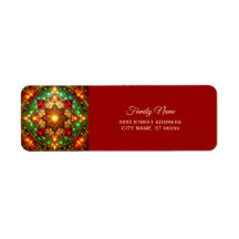 Decorative Red Green Holiday Return Address