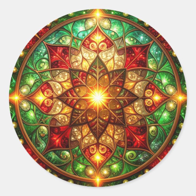 Decorative Red Green Holiday Sticker (Devant)