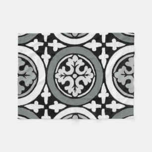 Decorative Renaissance Rosette Tile Design Fleece Blanket