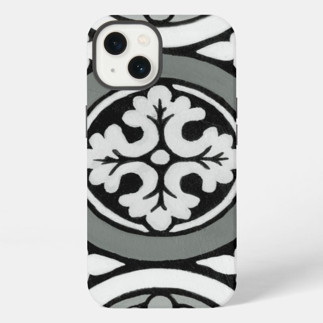 Decorative Renaissance Rosette Tile Design iPhone Case (Back)