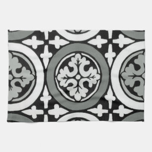 Decorative Renaissance Rosette Tile Design Kitchen Towel