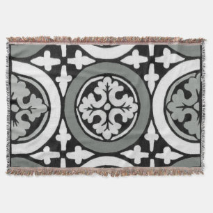 Decorative Renaissance Rosette Tile Design Throw Blanket