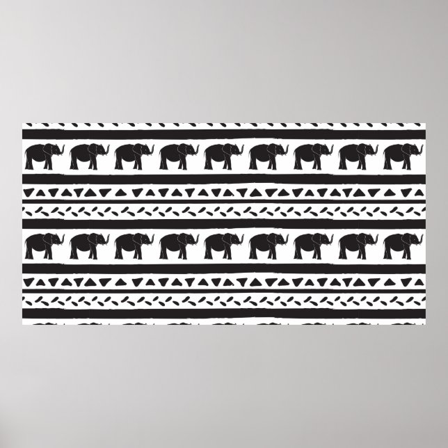 Decorative repeat seamless pattern with hand drawn poster (Front)
