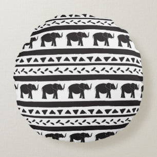 Decorative repeat seamless pattern with hand drawn round pillow