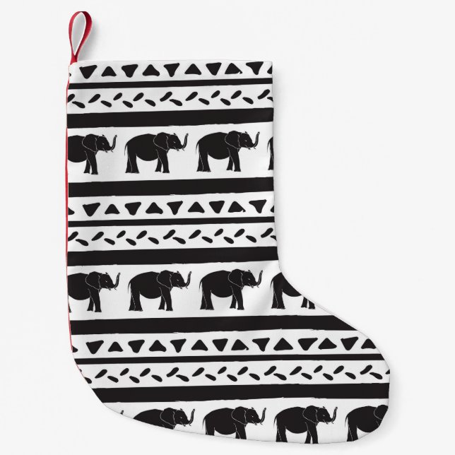 Decorative repeat seamless pattern with hand drawn small christmas stocking (Front)