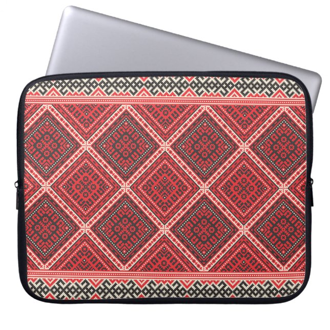 Decorative repeating pattern inspired by tradition laptop sleeve (Front)