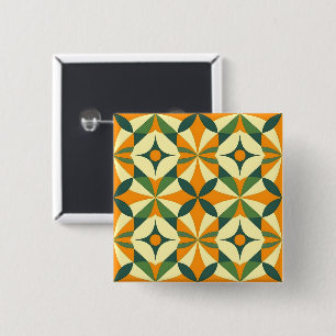Decorative retro seamless pattern 2 inch square button