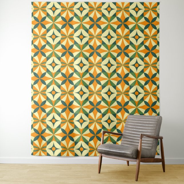 Decorative retro seamless pattern tapestry (In Situ)