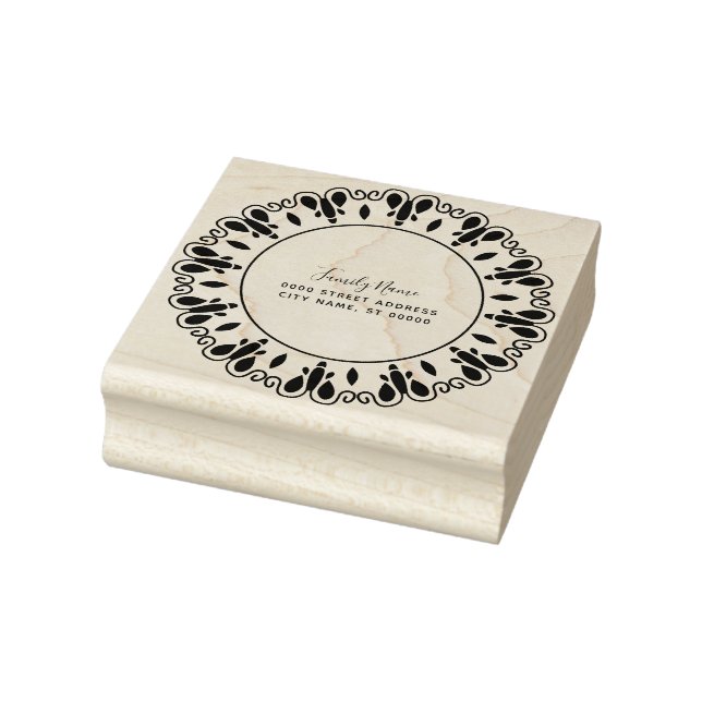 Decorative Return Address Rubber Stamp (Stamp)