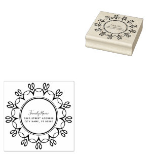 Decorative Return Address Rubber Stamp