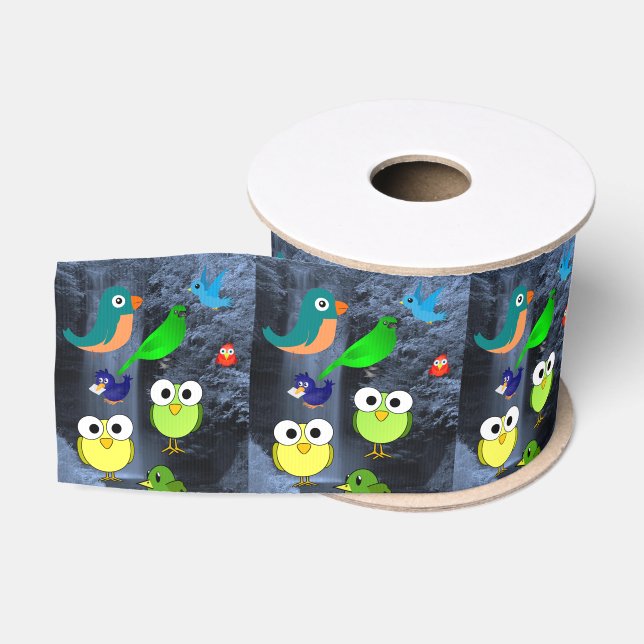 decorative ribbon birds grosgrain ribbon (Spool)