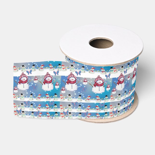 decorative ribbon christmas snowman grosgrain ribbon (Spool)