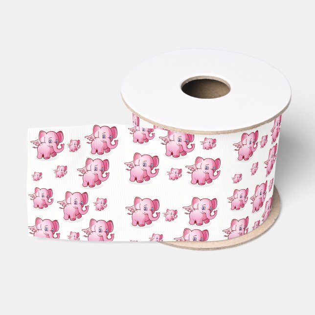 decorative ribbon pink pigs grosgrain ribbon (Spool)