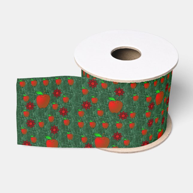 decorative ribbon red apples grosgrain ribbon (Spool)