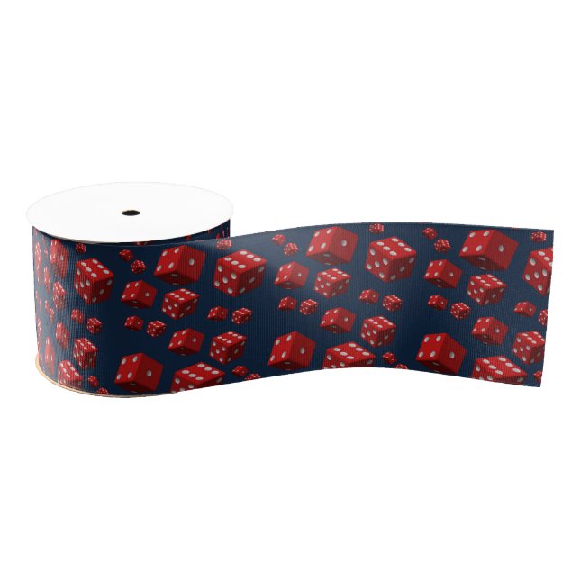 decorative ribbon red dice grosgrain ribbon (Spool)