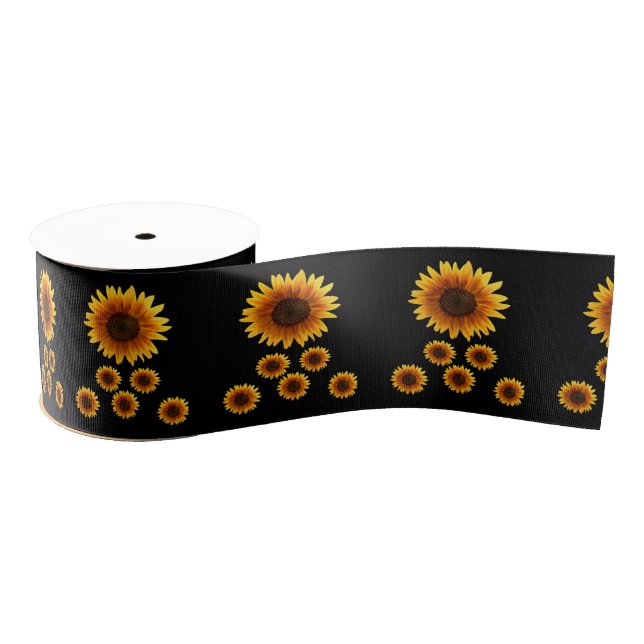 decorative ribbon sunflowers grosgrain ribbon (Spool)