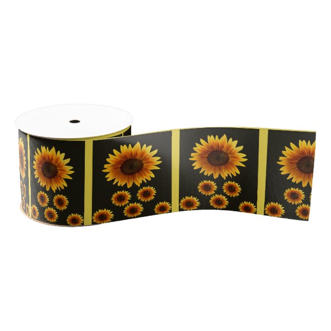 decorative ribbon sunflowers grosgrain ribbon (Spool)