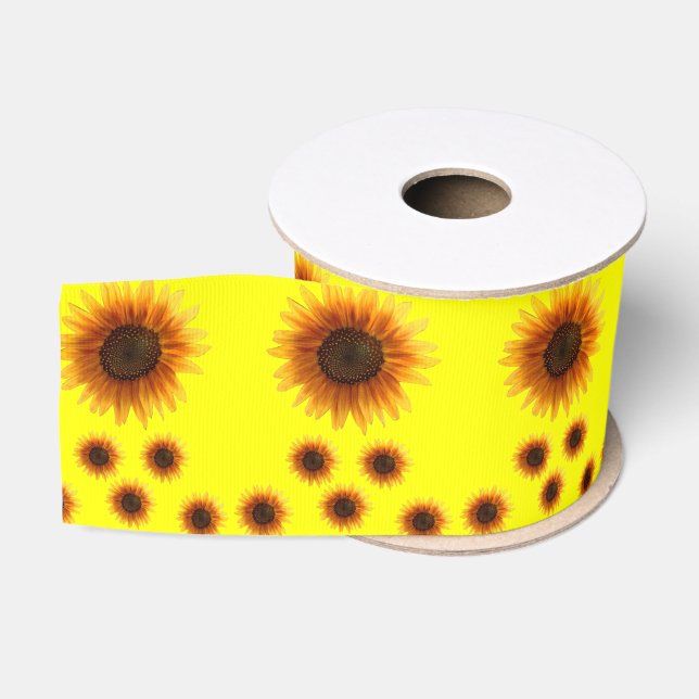 decorative ribbon sunflowers grosgrain ribbon (Spool)
