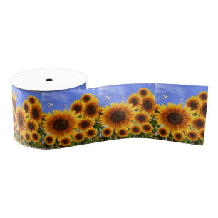 decorative ribbon sunflowers grosgrain ribbon