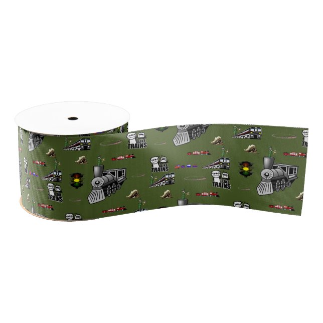 decorative ribbon trains grosgrain ribbon (Spool)