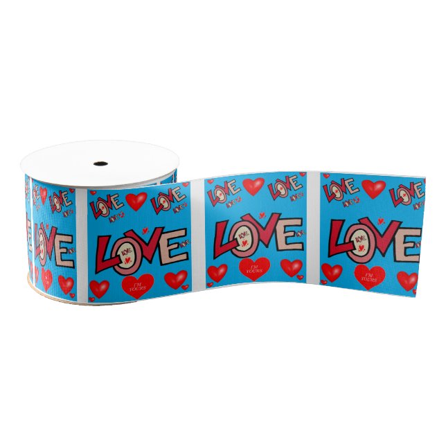 decorative ribbon valentines love grosgrain ribbon (Spool)