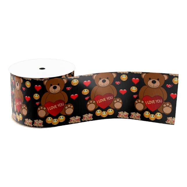 decorative ribbon valentines love grosgrain ribbon (Spool)