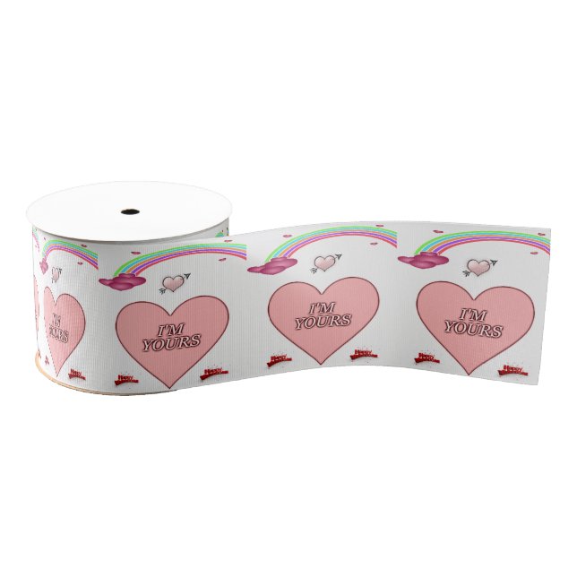 decorative ribbon valentines love grosgrain ribbon (Spool)
