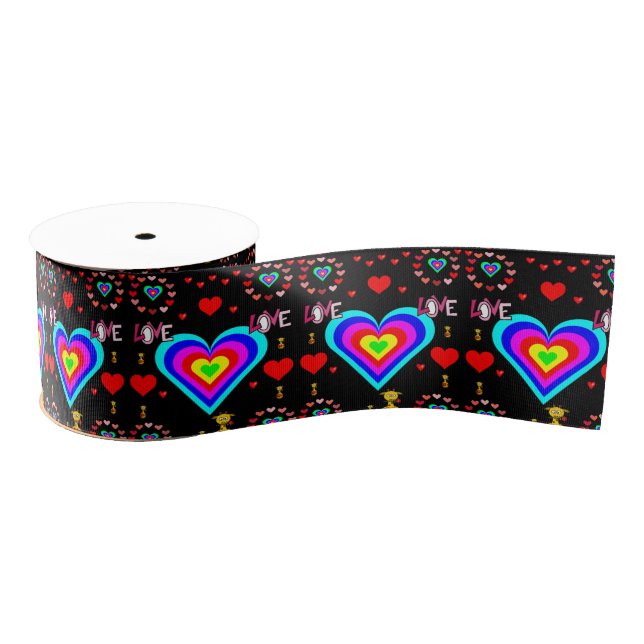 decorative ribbon valentines love grosgrain ribbon (Spool)